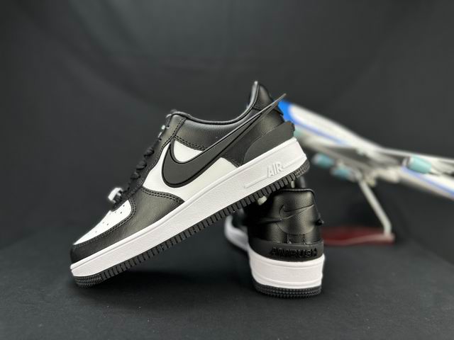 Cheap Nike Air Force 1 Panda Black Big Swoosh Shoes Men and Women-16